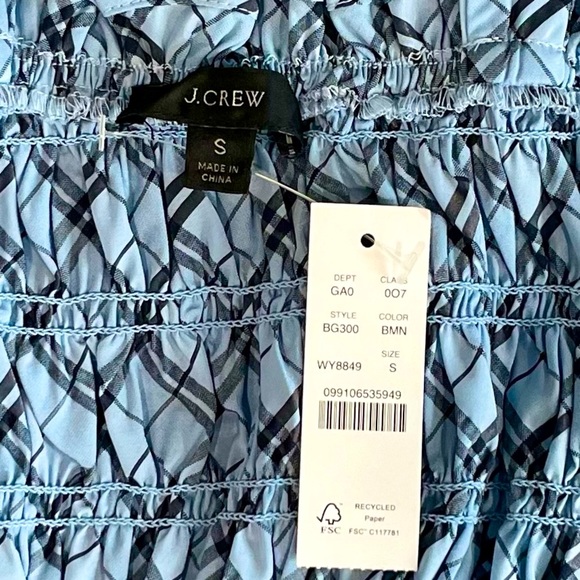 NWT J.Crew Smocked Tank Top in Textured Plaid S - Picture 7 of 7